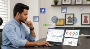 Bangladeshi eCommerce owner analyzing Facebook Pixel data for online store performance. Facebook Pixel for Bangladeshi